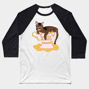 Teacup Tabby Baseball T-Shirt